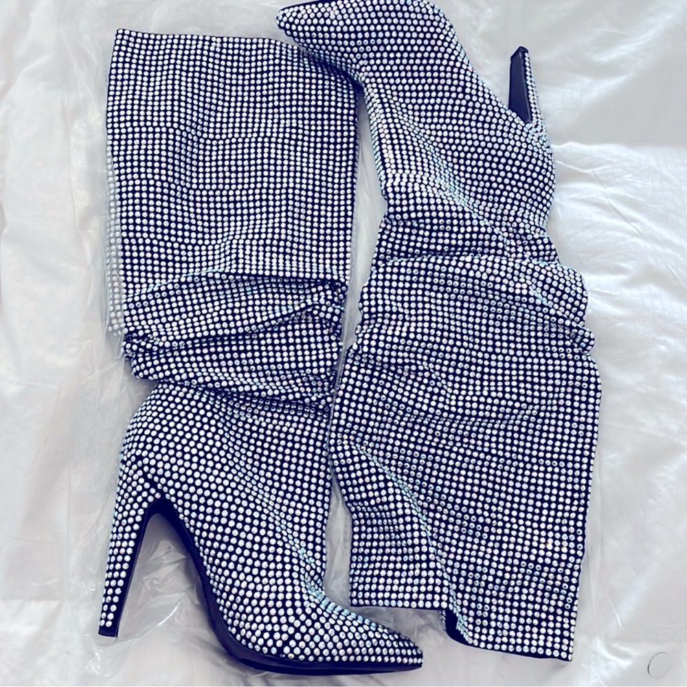 Rhinestone Steve Madden Slouch Boots ‼️